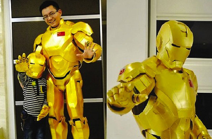 Oğlunun doğum günü için Iron Man zırhı yaptı