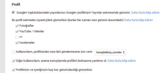 google plus profil ayar