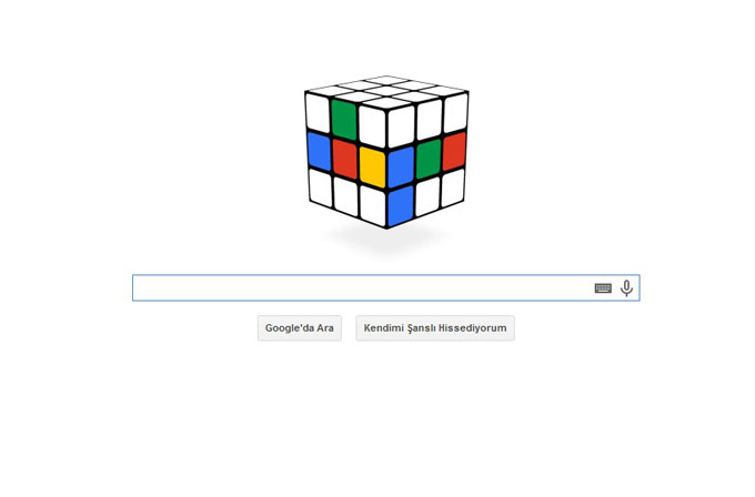 Google'dan rubik küp doodle'ı