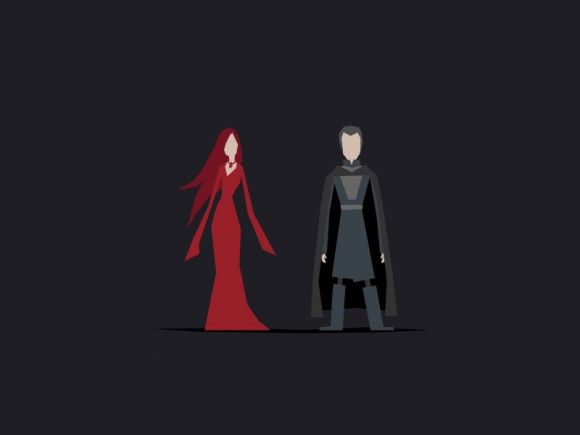 Galeri: Minimalist Game of Thrones çizimleri Red Woman ve Stannis Baratheon
