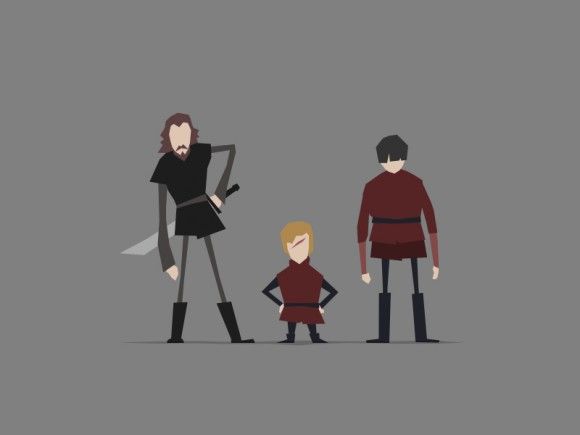 Galeri: Minimalist Game of Thrones çizimleri Bronn, Tyrion, Podrick