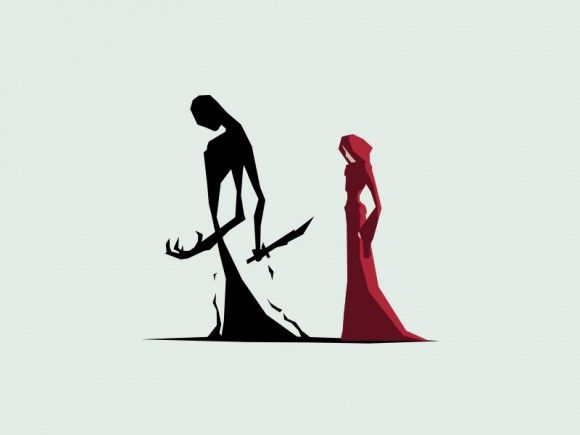 Galeri: Minimalist Game of Thrones çizimleri Red Woman