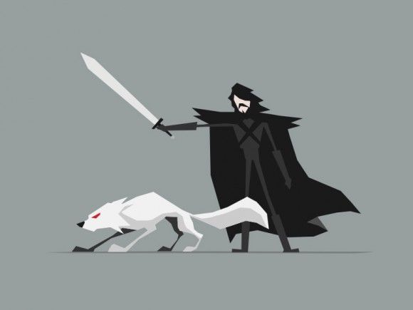 Galeri: Minimalist Game of Thrones çizimleri Jon Snow