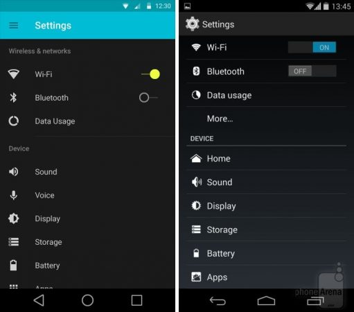 Galeri: Karşılaştırmalı görsellerle Android KitKat ve Android L farklılıkları Ayarlar menüsü