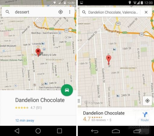 Galeri: Karşılaştırmalı görsellerle Android KitKat ve Android L farklılıkları Google Haritalar