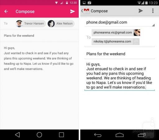 Galeri: Karşılaştırmalı görsellerle Android KitKat ve Android L farklılıkları Gmail uygulaması