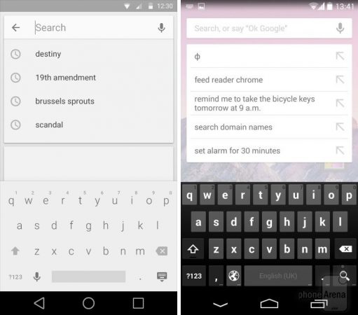 Galeri: Karşılaştırmalı görsellerle Android KitKat ve Android L farklılıkları Arama seçeneği