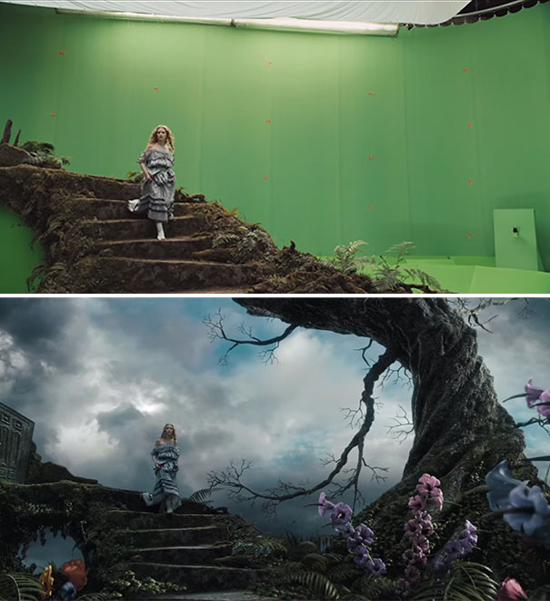 Galeri: Öncesi ve sonrasıyla filmlerde uygulanan görsel efektler Alice In Wonderland