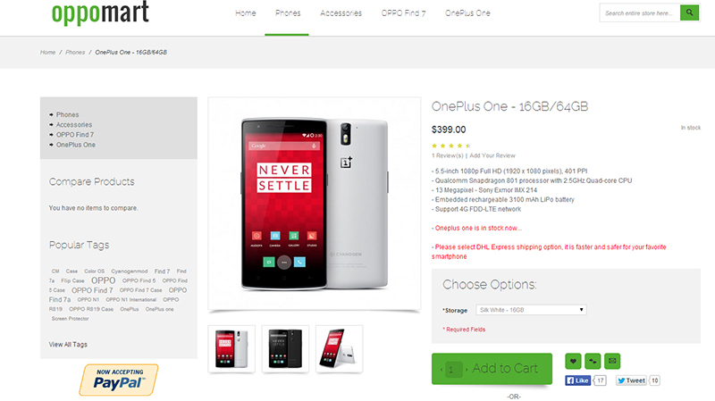 OnePlus One'ı davetiye olmadan alabilirsiniz ama... Oppomart, online mağaza, One Plus One