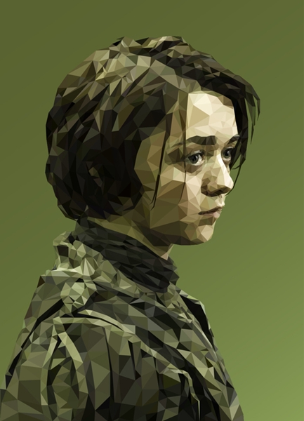 Galeri: Game of Thrones karaktelerinin poligonal portreleri Arya Stark
