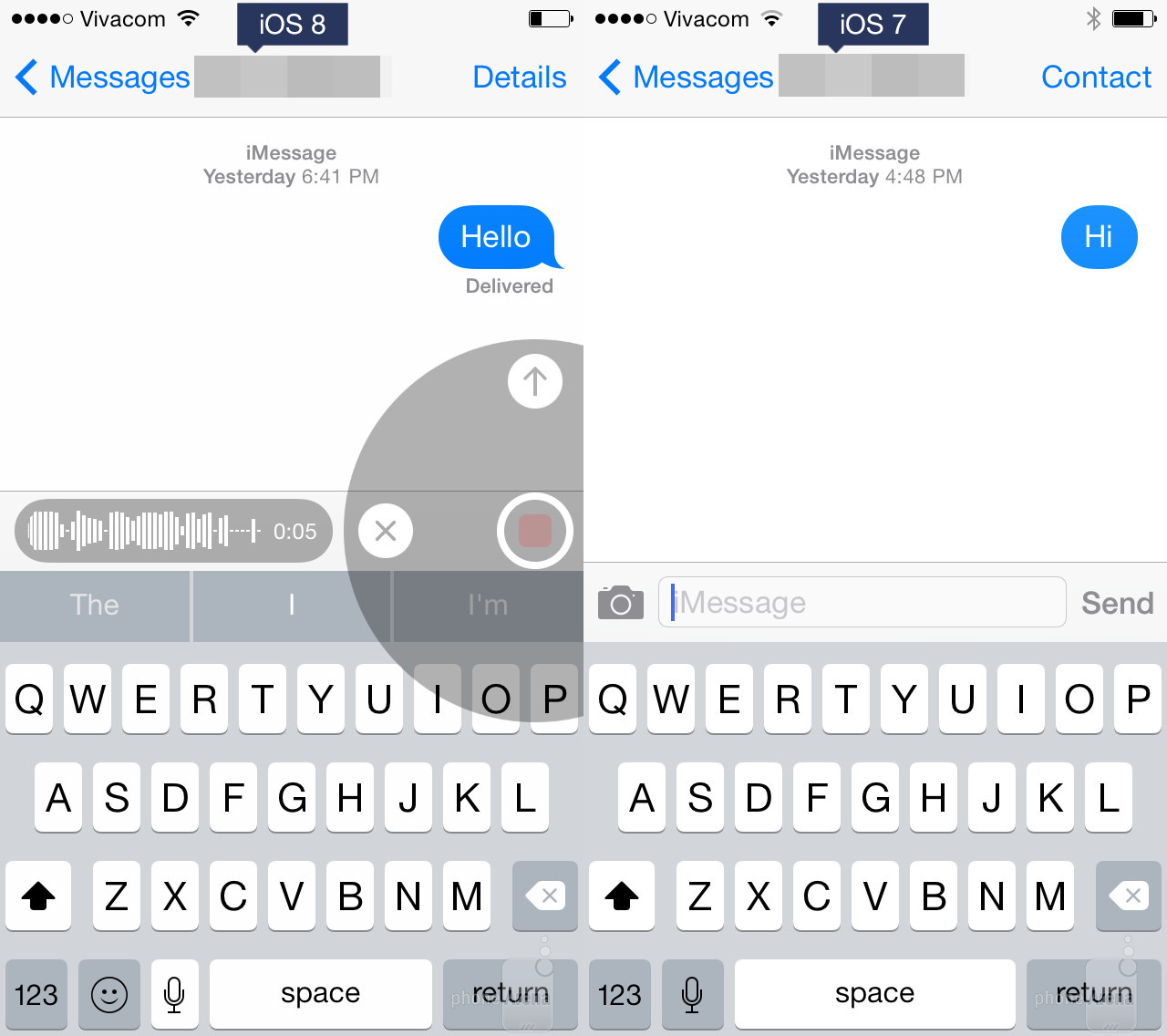 Görsel karşılaştırmalarla iOS 7 vs iOS 8 sesli ve video mesajlaşma