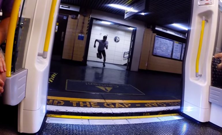 Metro ile yarışan adam!