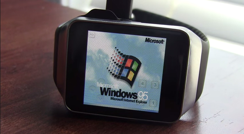 Samsung Gear Live'da Windows 95 çalıştırdı