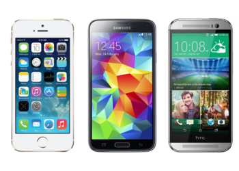 iPhone vs Samsung Galaxy S5 vs HTC One (M8)