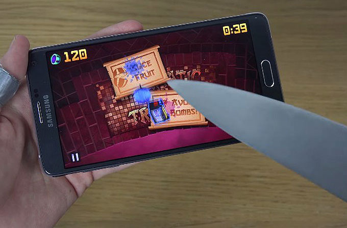 Galaxy Note 4 bıçak testi