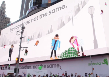 Time Square'in en büyük dijital reklam panosunda Google reklamı