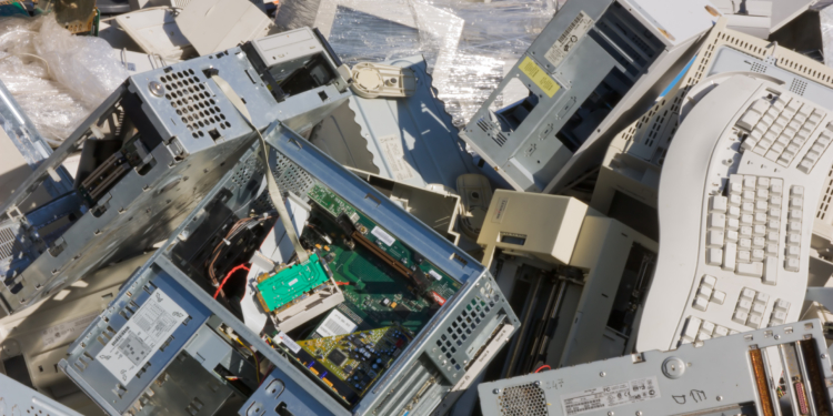 heap of old electronic equipment to recycle