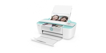 HP DeskJet 3721 All-in-One, 3700 Series, Left facing, Open, with input