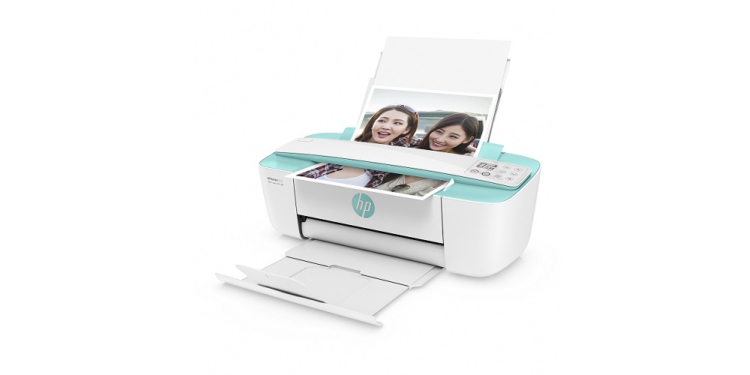 HP DeskJet 3721 All-in-One, 3700 Series, Left facing, Open, with input