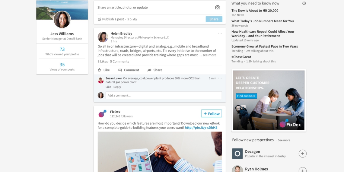 LinkedIn Arayüz Değişimi ile Beraber Facebook'a Benzedi