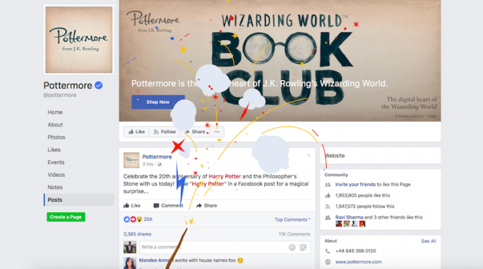 Facebook, Harry Potter'ın 20. Yılını İlginç Bir Şekilde Kutluyor
