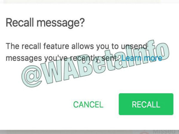 WhatsApp'a Mesajı Geri Alma Özelliği Geliyor