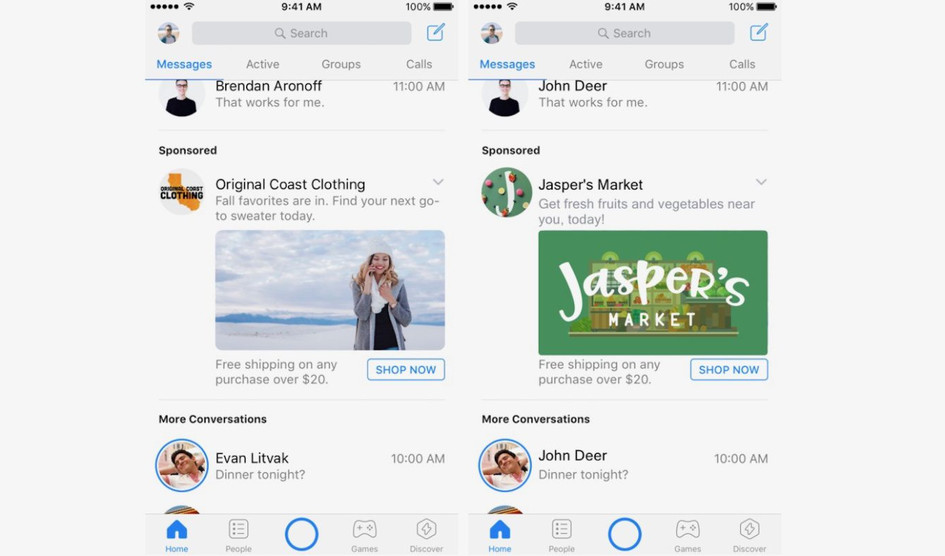 Facebook, Reklamları Messenger'a Taşıyor