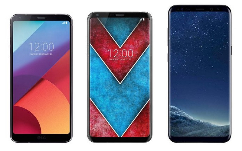 LG V30'un Görselinde LG G6 ve Samsung Galaxy S8 Plus Yan Yana