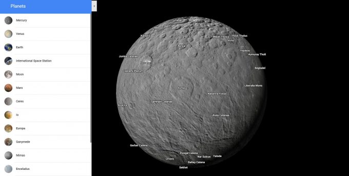 Google Maps ile Artık Gezegenleri ve Ayları Keşfedebileceksiniz!