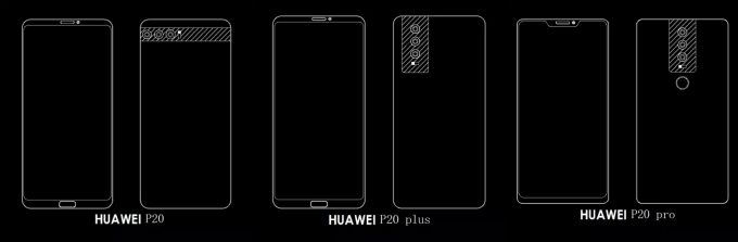 Huawei'nin Üç Arka Kameralı P20, P20 Plus ve P20 Pro Modelleri Ortaya Çıktı!