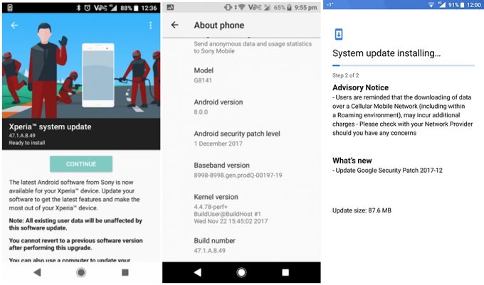 Sony Xperia XZ1, XZ1 Compact, XZ Premium ve Nokia 8 İçin Güncelleme!