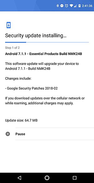Essential Phone Android Şubat Yamasını Dağıtmaya Başladı