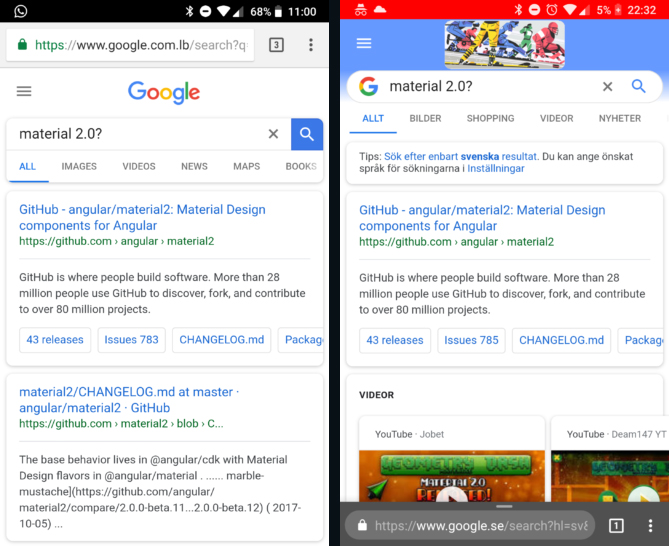 Google arama çubuğu tasarım değiştiriyor