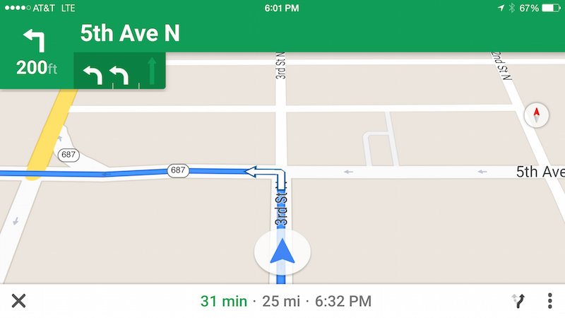 Google Maps yönlü tarif