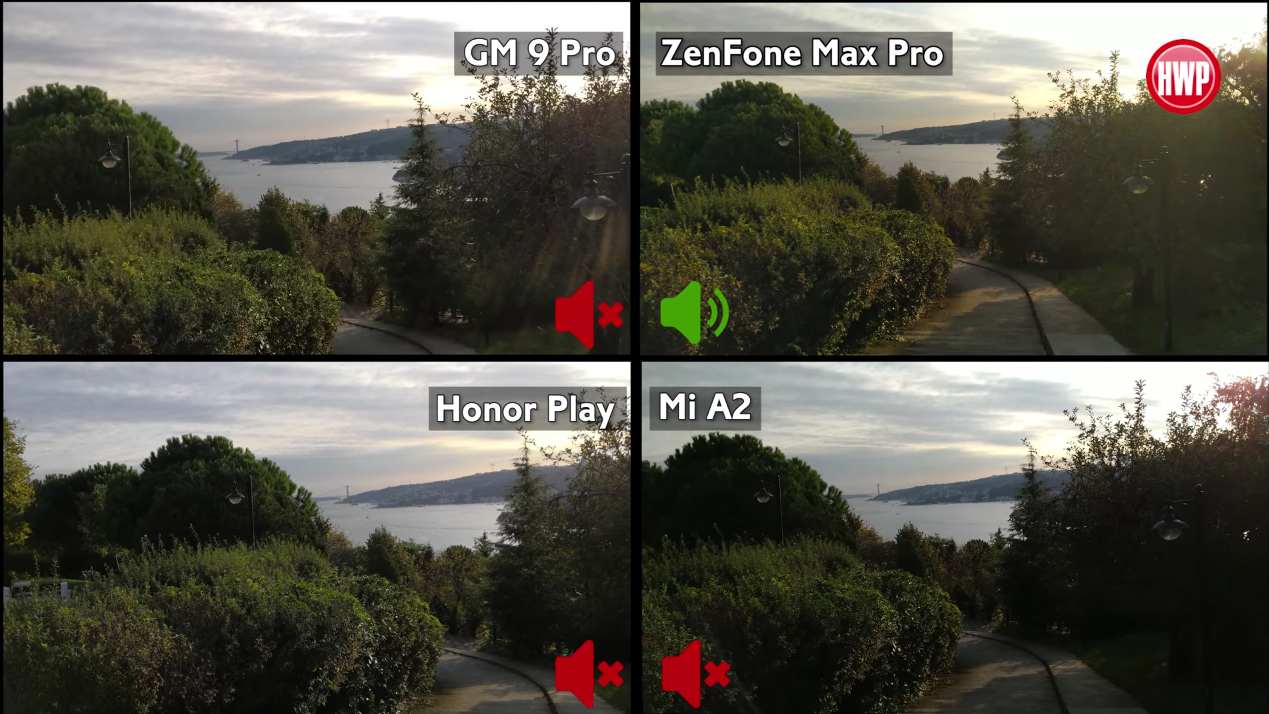Honor Play, GM 9 Pro, Mi A2, Zenfone Max Pro video karşılaştırma