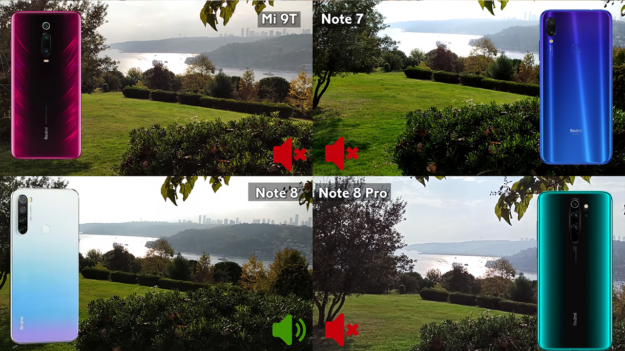 Redmi Note 8 Pro, Mi 9T, Redmi Note 8 ve Redmi Note 7 video karşılaştırma