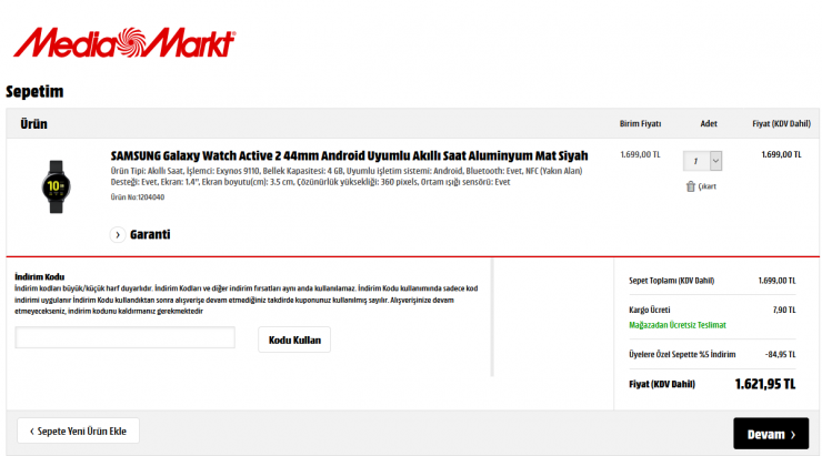 MediaMarkt'ta tüm ürünlere %5 indirim fırsatı
