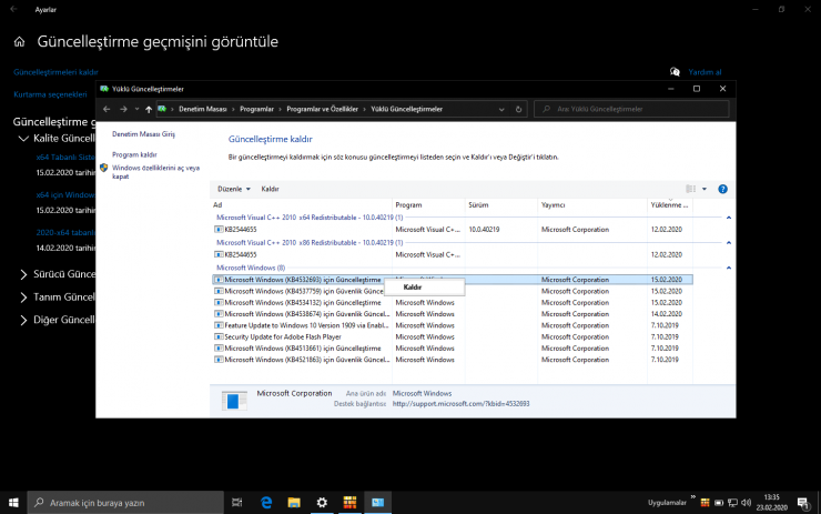 Windows 10 KB4532693