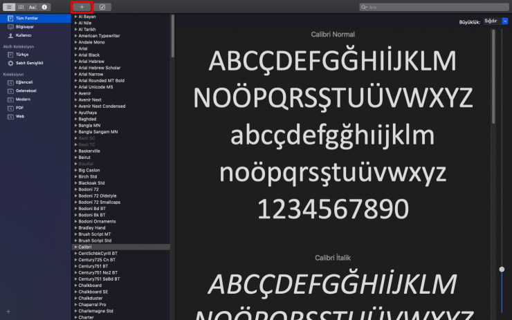 MacOS'a yazı fontu nasıl yüklenir?