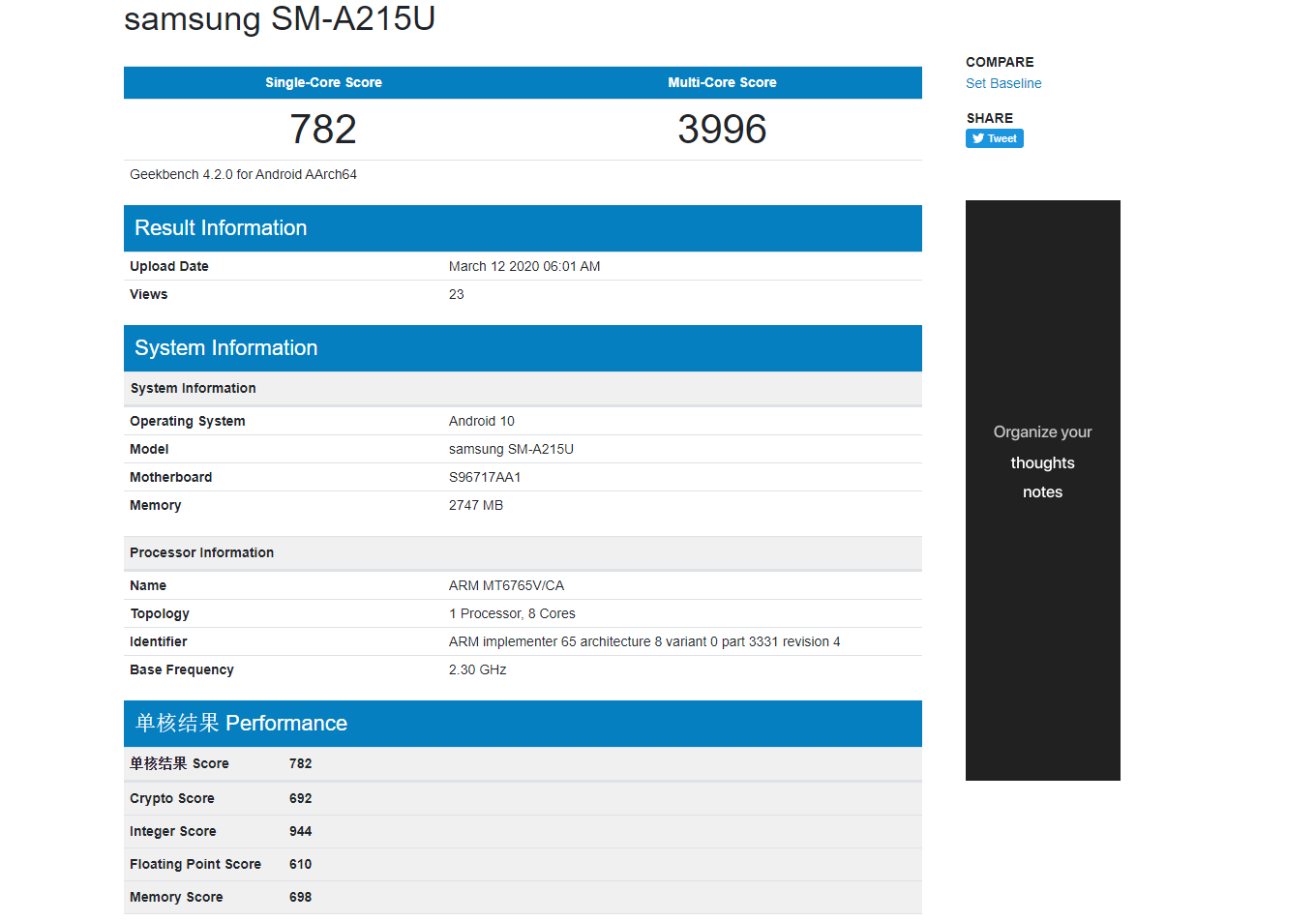 Samsung Galaxy A21 Geekbench'te listelendi!