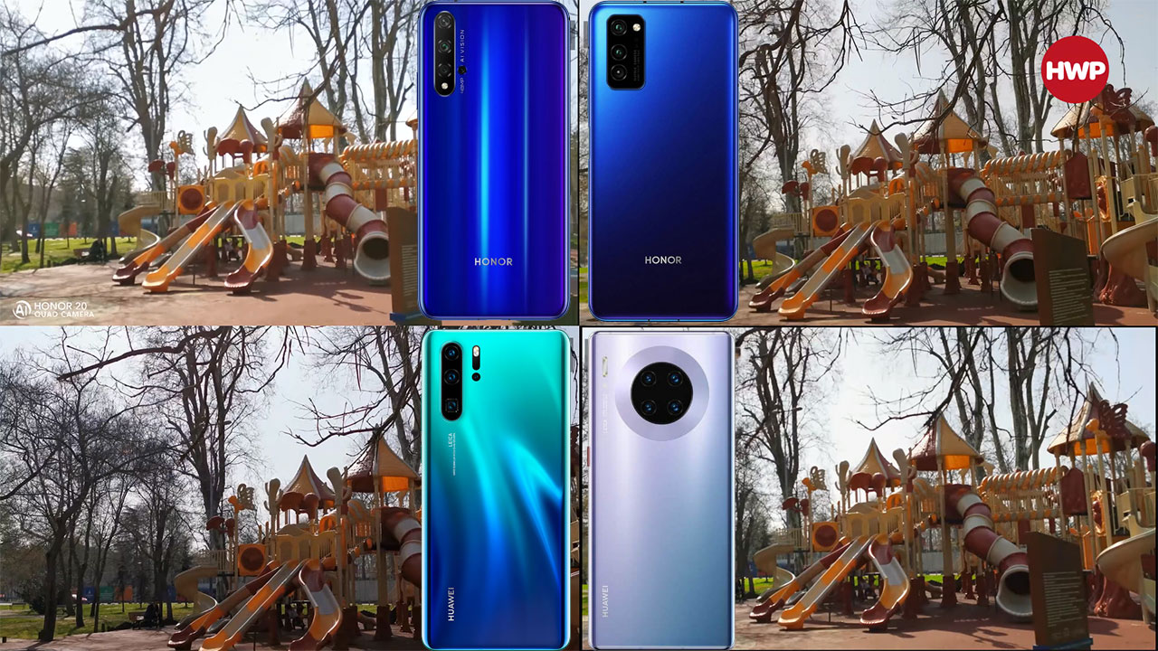 Huawei Mate 30 Pro, Honor V30 Pro, P30 Pro, Honor 20 video kıyaslama