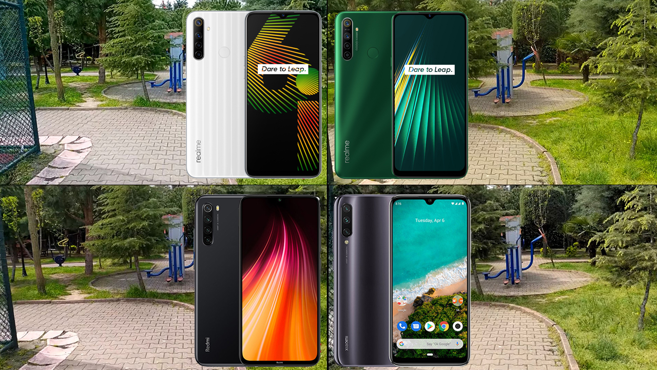 Realme 6i, Realme 5i, Xiaomi Mi A3 ve Redmi Note 8 video kıyaslama