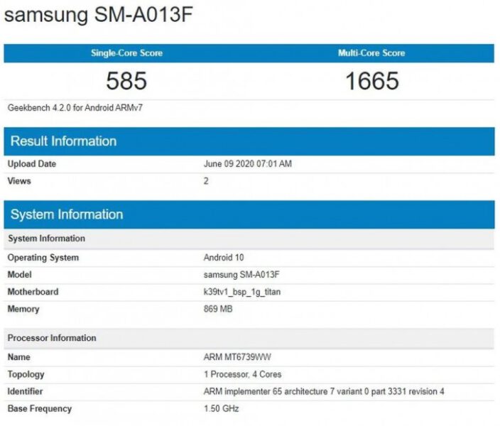 Samsung Galaxy A01e