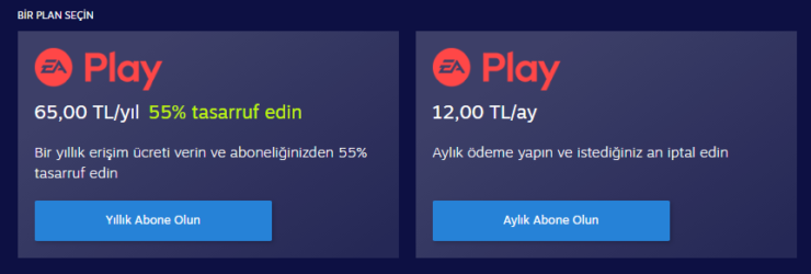 ea play fiyat çıkış yaptı