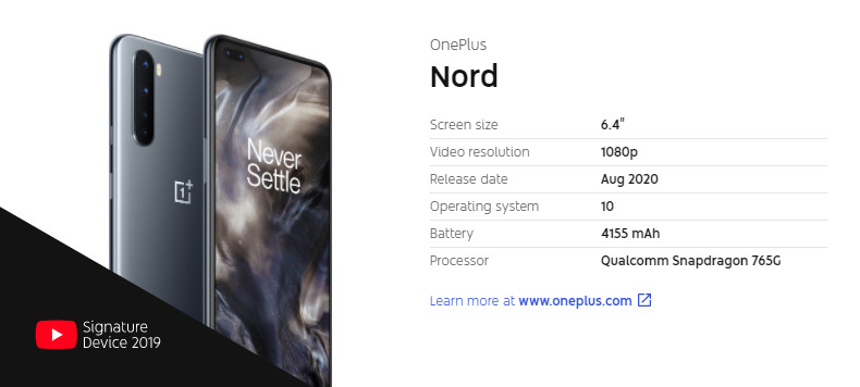 OnePlus Nord YouTube Signature Devices