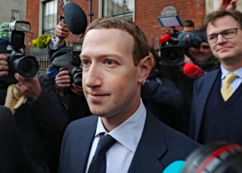 Facebook CEO Mark Zuckerberg leaving The Merrion Hotel in Dublin with as its head of global policy and communications Nick Clegg after a meeting with politicians to discuss regulation of social media and harmful content. (Photo by Niall Carson/PA Images via Getty Images)