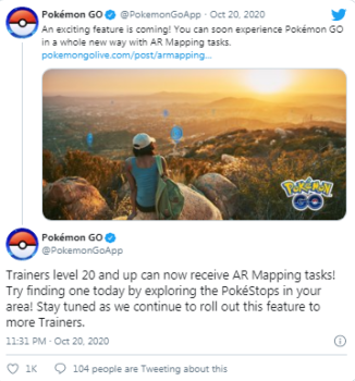 'Pokémon Go', daha gerçekçi efektler için AR Harita görevleri getiriyor