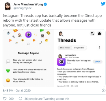 Instagram'ın Threads, Direct uygulamasının yerine geçiyor