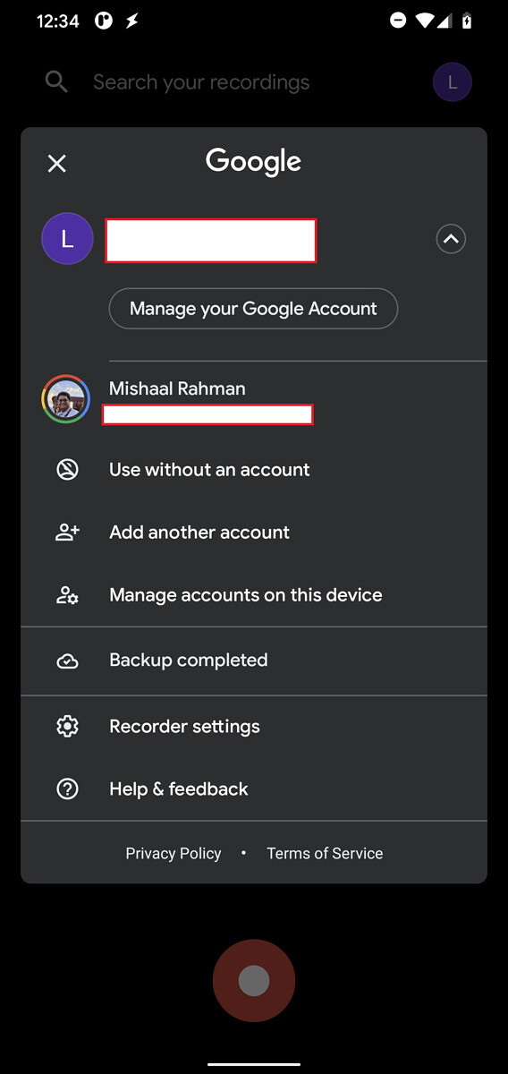 Google Recorder Drive