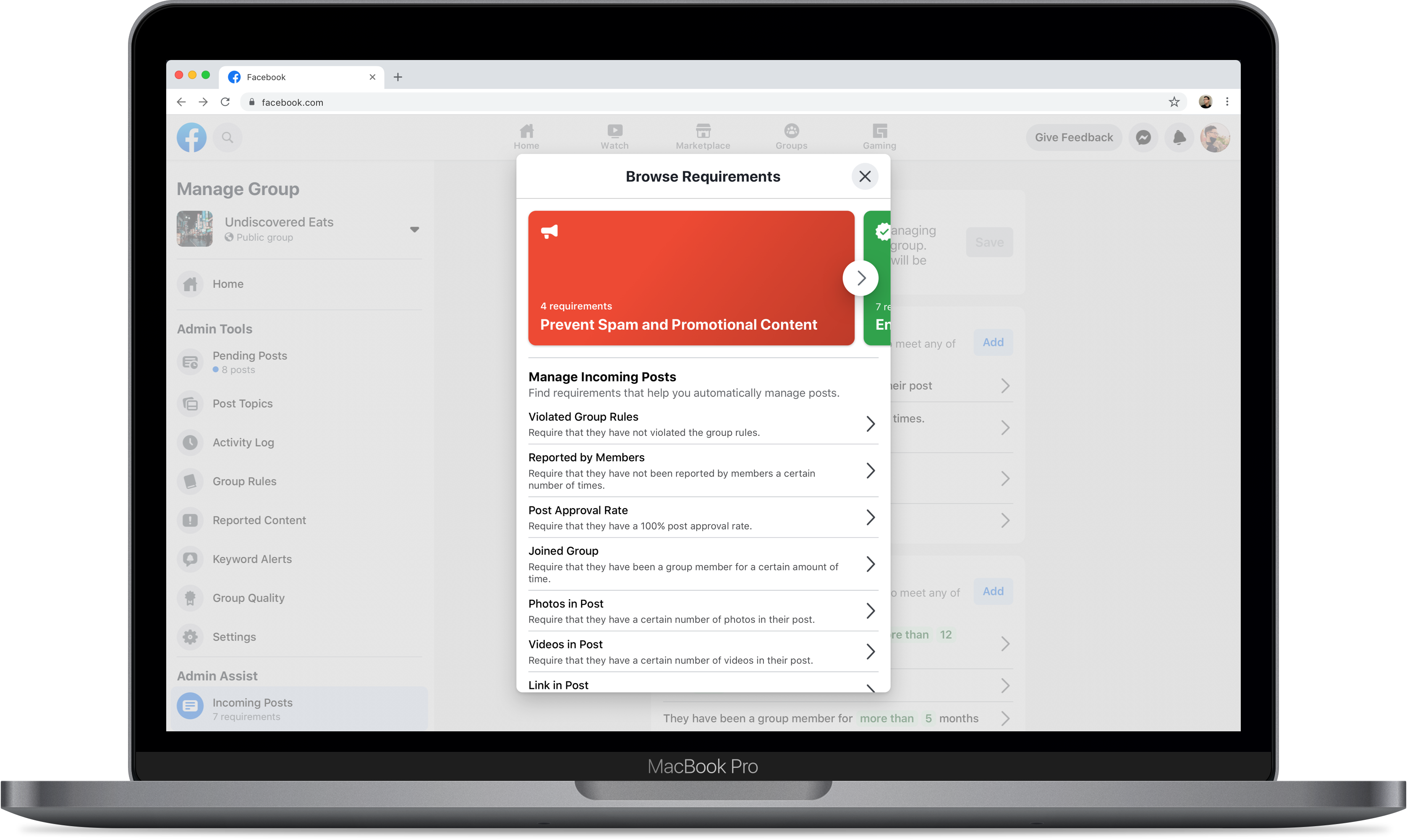 Facebook Admin Assist